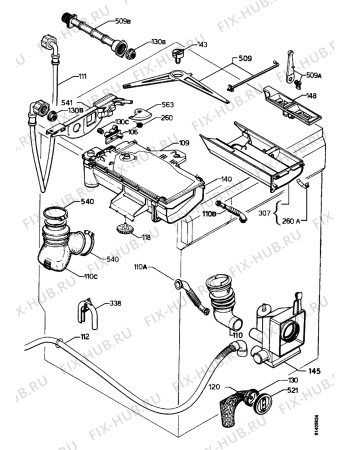 Взрыв-схема стиральной машины Zanussi FLS1042 - Схема узла Water equipment